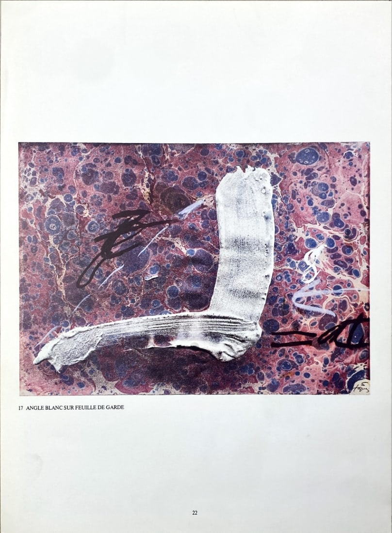 Antoni Tapies - Lithograph - DLM 1982 (Derriere le Miroir) - Signed: Artist: Tapies, Antoni Title: Angle blanc sur feuille du garde Technique: Offset lithograph on Arches paper size: 38 x 28 cm. (14,95 x 11 inch) Framed: Not framed More Information sku: TA0800