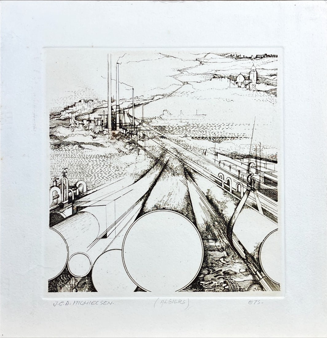 Jan (J.C.A.) Michielsen - Etching - Hand signed: Artist: Michielsen, Jan (J.C.A.) Title: Algiers Technique: Etching on Handmade paper size: 32 x 32 cm. (12,6 x 12,6 inch) Framed: Not framed More Information Michielsen, J