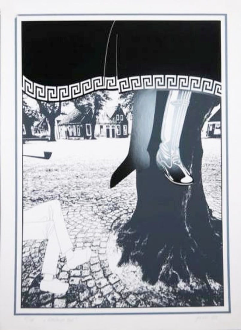 Siks, Ger - Silkscreen: Artist: Siks, Ger Title: Boertange 1945 Technique: Silkscreen on Arches paper size: 75 x 55 cm. (29,55 x 21,65 inch) Framed: Not framed More Information sku: GS1001