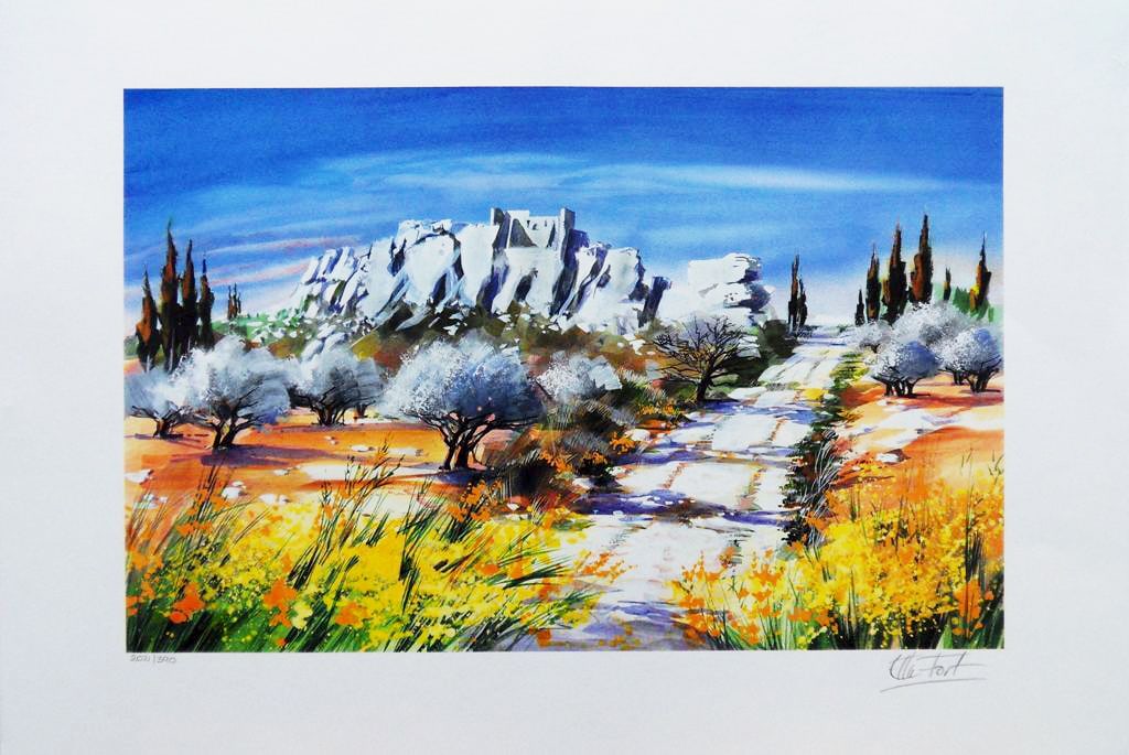 Ella Fort - Lithography - Handsigned: Artist: Fort, Ella Title: Rocky Path Technique: Lithograph on Handmade paper size: 28 x 38 cm. (11 x 14,95 inch) Framed: Not framed More Information sku: EF358