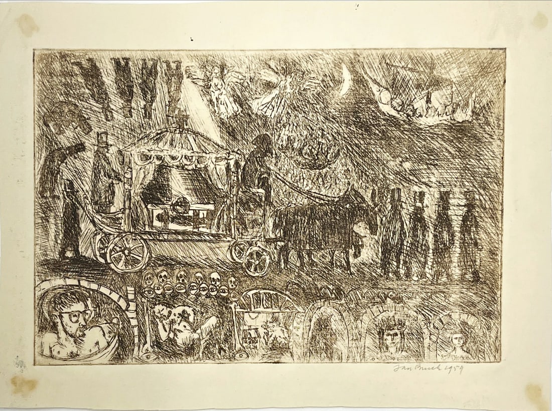 Jan Bruch - Etching - Handsigned: Artist: Bruch, Jan Title: Untitled Technique: Etching on Paper size: 25 x 34 cm. (9,85 x 13,4 inch) Framed: Not framed More Information Jan Bruch 1939 Enschede Akademie voo