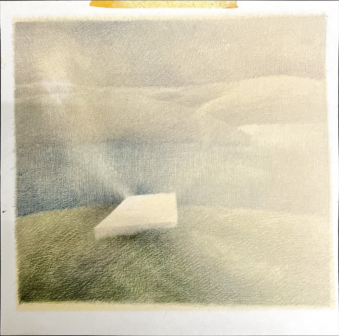 O. Haaitsma - Color Drawing: Artist: Haaitsma, O. Title: Untitled Technique: Drawing on Handmade paper size: 21 x 21 cm. (8,25 x 8,25 inch) Framed: Not framed More Information Handsigned on verso. Comes from the collection of