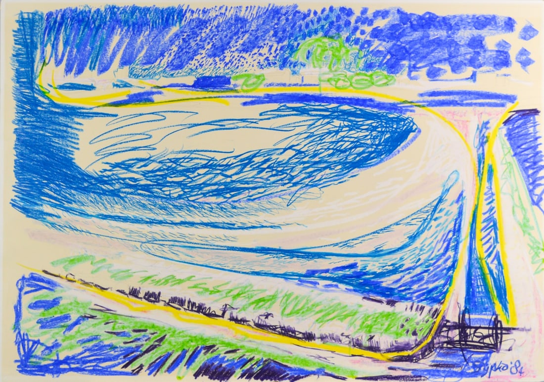 S. Wijk - Handsigned: Artist: Wijk S. Title: Untitled Technique: Color marker Drawing on Handmade paper size: 51 x 73 cm. (20,1 x 28,75 inch) Framed: Not framed More Information S. Wijk. Dutch