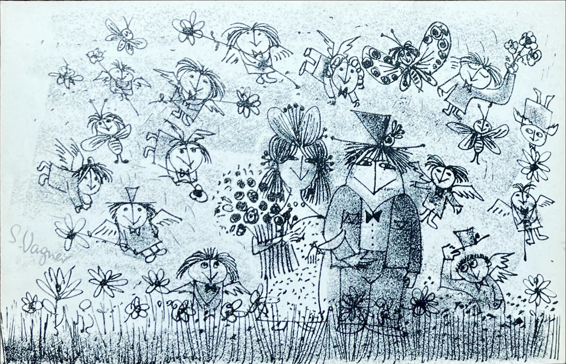 Siegfried Wagner - Lithograh: Artist: Wagner, Siegfried Title: Untitled Technique: Lithograph on Fine art 300 gsm paper size: 10,5 x 14,5 cm. (4,15 x 5,7 inch) Framed: Not framed More Information Great