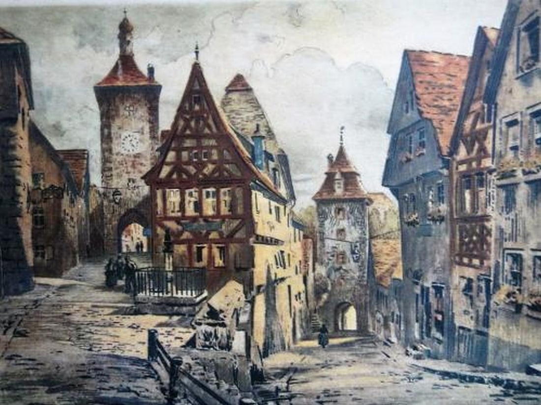 Alma - Lithograph: Artist: Alma Title: Rothenburg ob den Tauber Technique: Lithograph on Fine art paper size: 40 x 50 cm. (15,75 x 19,7 inch) Framed: 0 x 0 cm. (0 x 0 inch.) More Information sku: A0315