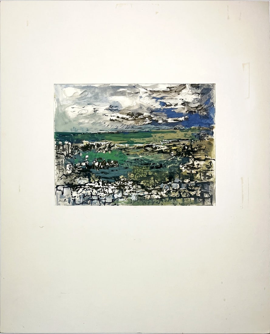 Jan Michels - Gouache - Hand signed: Artist: Miechels, Jan Title: Portugese kust Technique: Gouache on Handmade paper size: 31 x 38 cm. (12,2 x 14,95 inch) Framed: 60 x 50 cm. (0 x 0 inch.) More Information Jan MIECHELS (Arnhem 1916 -