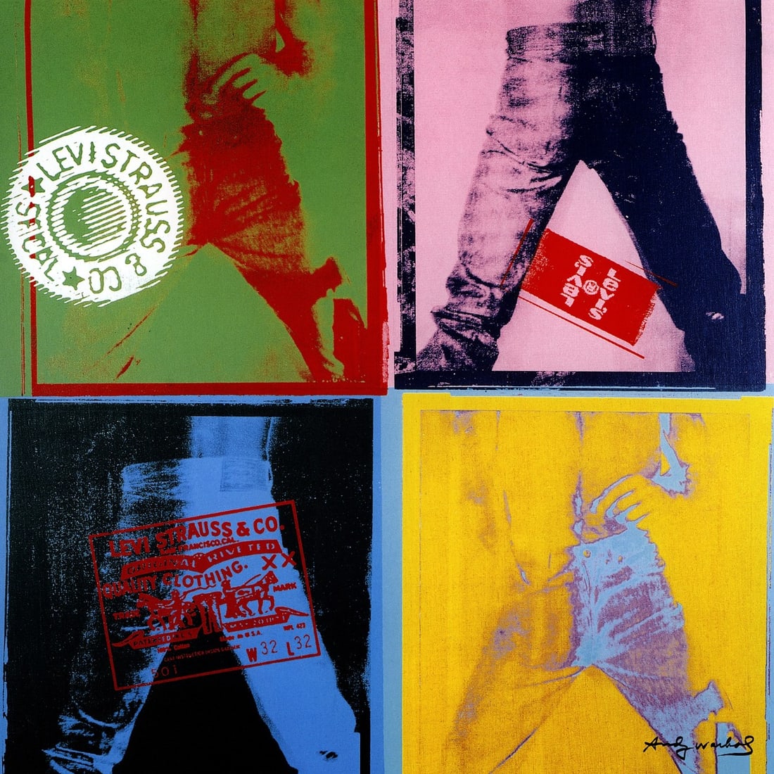 Andy Warhol - Serigraph - Levi Strauss Jeans - Signed: Artist: Warhol, Andy Title: Levi Strauss Jeans Technique: Serigraphic on Lenox museum board size: 91 x 91 cm. (35,85 x 35,85 inch) Framed: Not framed More Information Andy