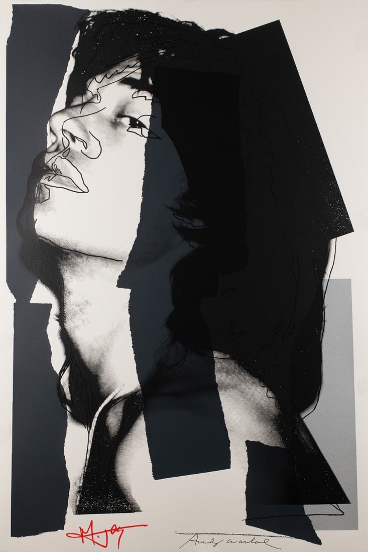 Andy Warhol - Mick Jagger - Screenprint - Signed: Artist: Warhol, Andy Title: Mick Jagger Technique: Screenprint on Lenox museum board size: 110,5 x 73,7 cm. (43,5 x 29 inch) Framed: Not framed More Information Signed by Warhol and Jager in the