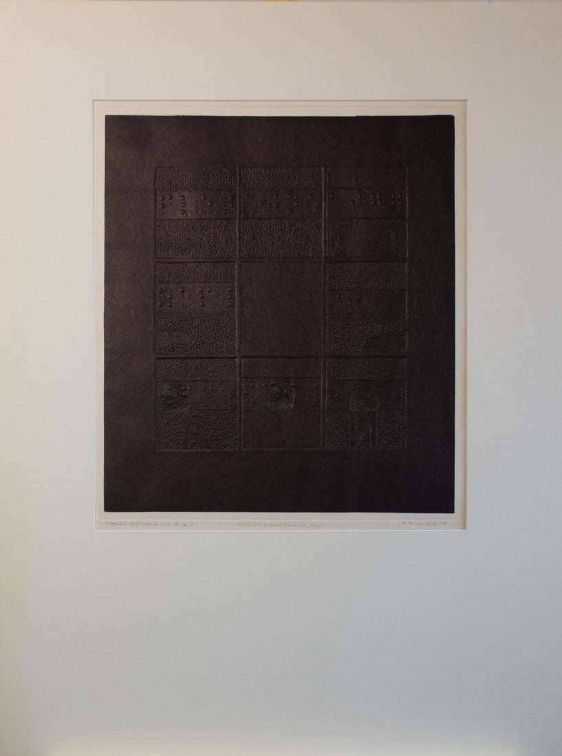 Gieryszewski, Ryszard - Silkscreen with Embossing - Handsigned: Artist: Gieryszewski, Ryszard Title: Illegible Polish title Technique: Silkscreen on Bütten, Handmade paper size: 62,5 x 45 cm. (24,6 x 17,7 inch) Framed: Not framed More Information Hand-Signed by