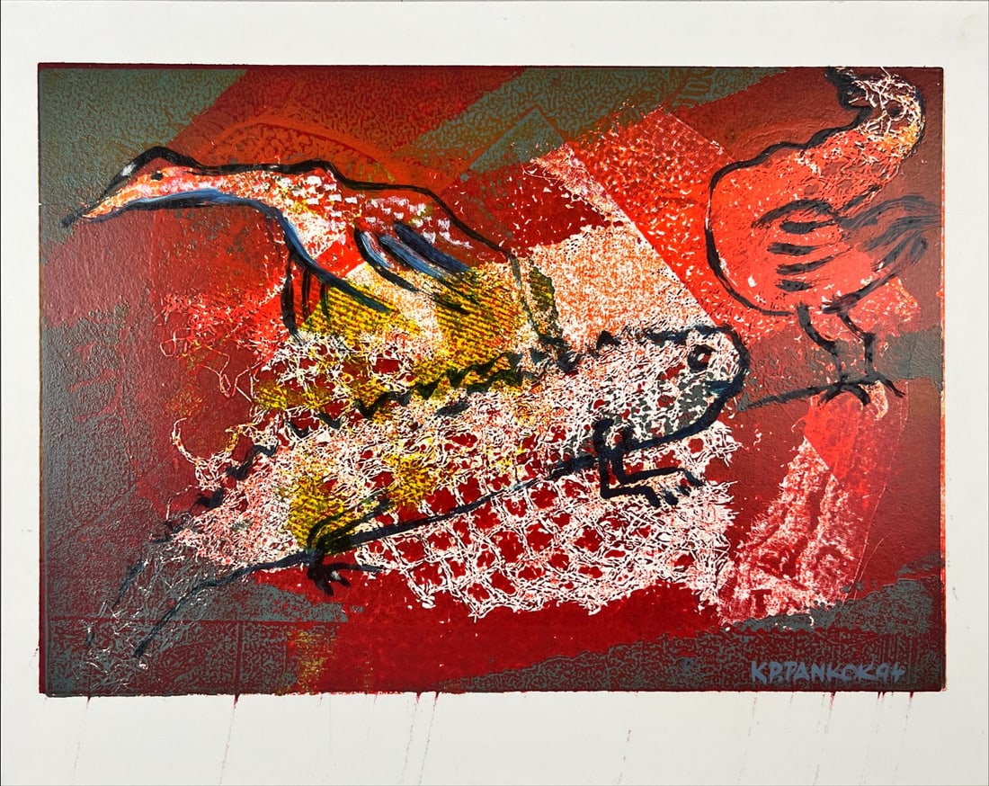 KP. Pankok - Mixed Techniques - Hand signed: Artist: Pankon, KP. Title: Der rote Wald / La forêt rouge Technique: Mixed techniques on Lenox museum board size: 26,5 x 33 cm. (10,45 x 13 inch) Framed: Not framed More Information KP. PankokGreat