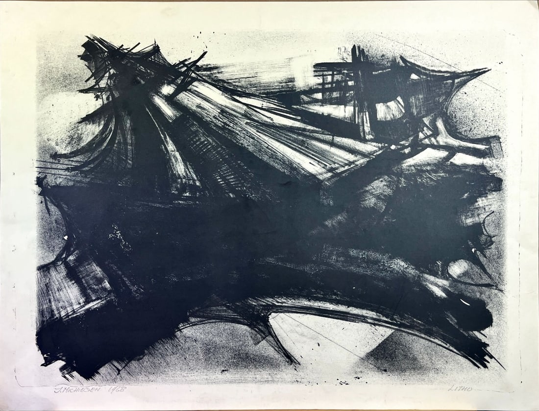 Jan (J.C.A.) Michielsen - Lithograph - Hand signed: Artist: Michielsen, Jan (J.C.A.) Title: Untitled Technique: Lithograph on Handmade paper size: 48,5 x 63,5 cm. (19,1 x 25 inch) Framed: Not framed More Information Michiel