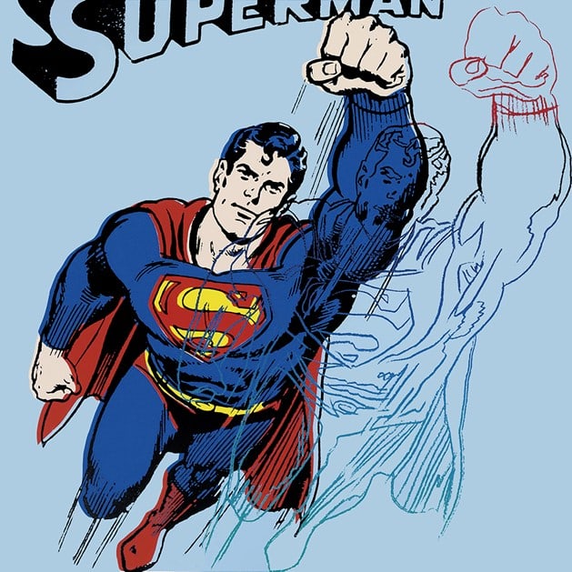 Andy Warhol - Superman - Screenprint with Diamond Dust: Artist: Warhol, Andy Title: AW9121 Technique: Screenprint on Lenox museum board size: 96,5 x 96,5 cm. (38 x 38 inch) Framed: Not framed More Information Andy Warhol - Superman.Unique screenprint in