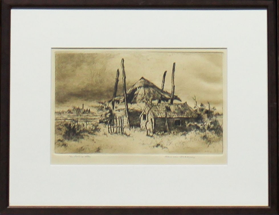 Hans van Dokkum - Etching - Hand signed: Artist: Dokkum, Hans van Title: Untitled Technique: Etching on Handmade paper size: 20 x 30 cm. (7,85 x 11,8 inch) Framed: 30 x 38 cm. (0 x 0 inch.) More Information