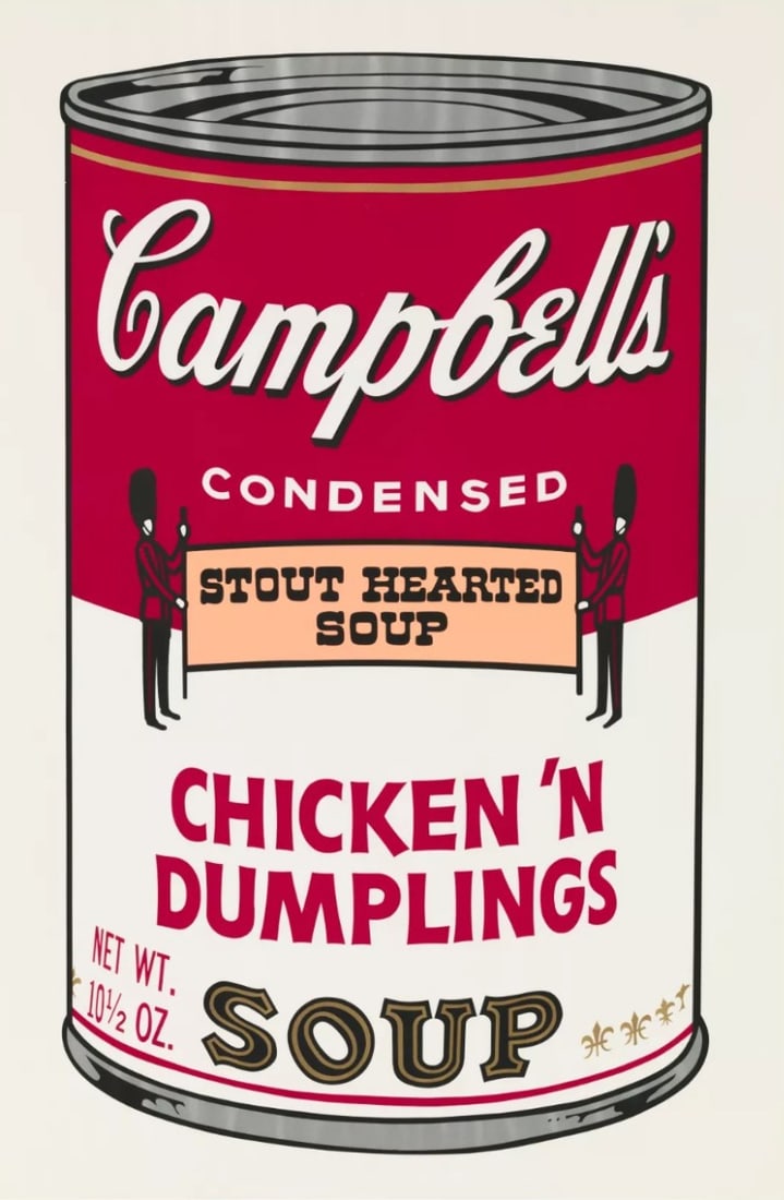 Andy Warhol - Campbells Soup ii - Silkscreen: Artist: Warhol, Andy Title: Chicken 'n Dumplings Technique: Silkscreen on Museum board (heavy weight paper) size: 89 x 58,5 cm. (35,05 x 23,05 inch) Framed: Not framed More Information Color