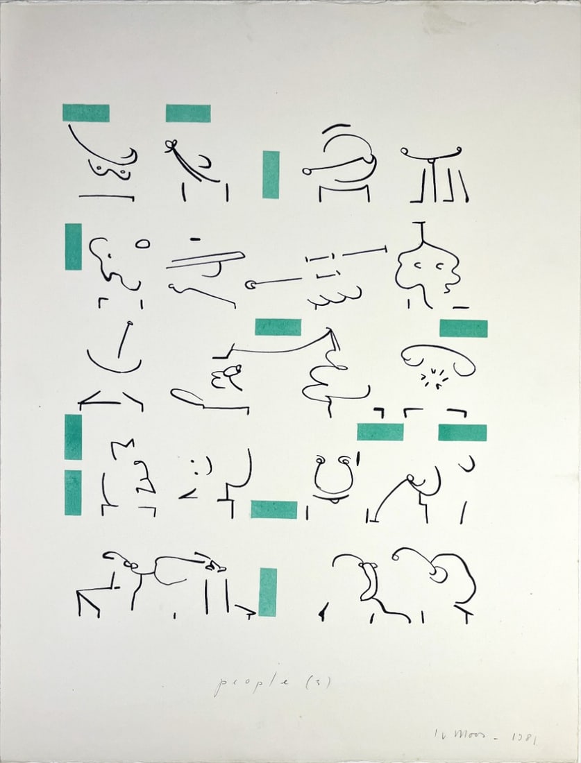 Irène von Moos - Lithograph - Hand signed: Artist: Moos, Irène von Title: People (3) Technique: Lithograph on BFK Rives paper size: 66 x 50,5 cm. (26 x 19,9 inch) Framed: Not framed More Information Irène von Moos is an artist who was born