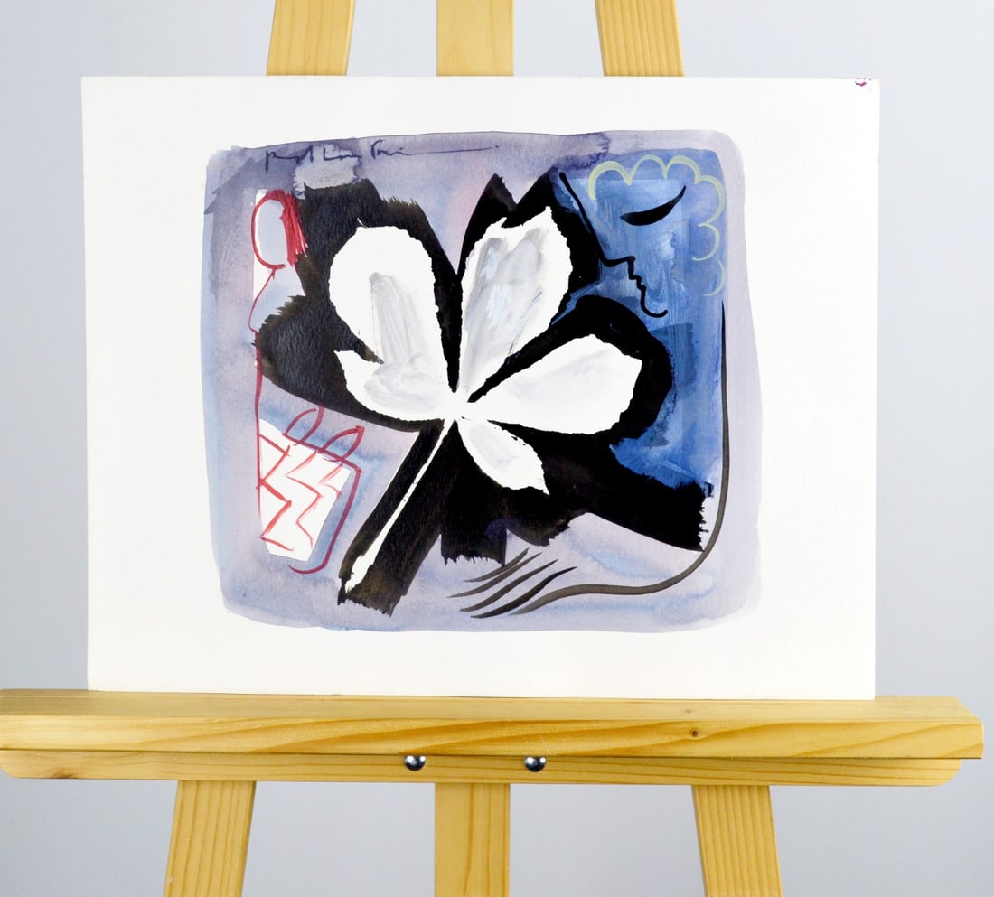 Unknown / Unreadable Artist - Gouache - Handsigned (1 of 2)