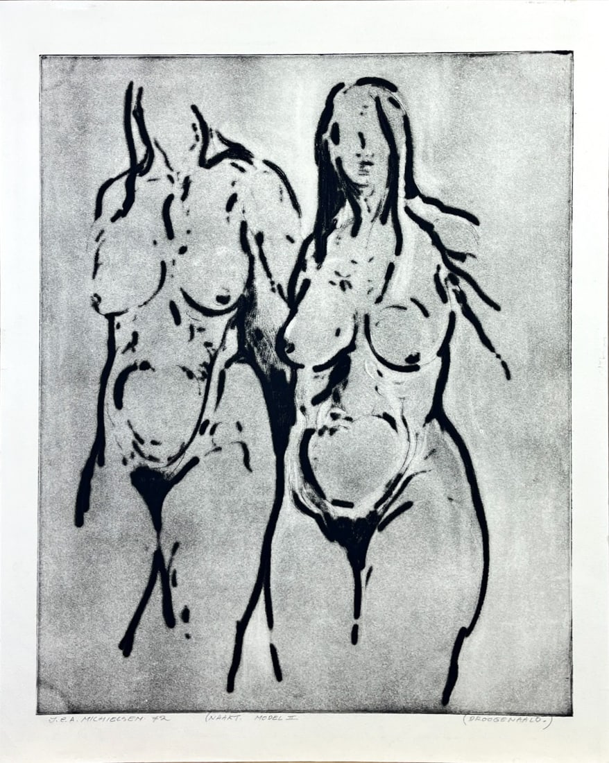 Jan (J.C.A.) Michielsen - Etching - Hand signed: Artist: Michielsen, Jan (J.C.A.) Title: Naakt model II Technique: Etching on Handmade paper size: 51,5 x 41 cm. (20,3 x 16,15 inch) Framed: Not framed More Information Mic