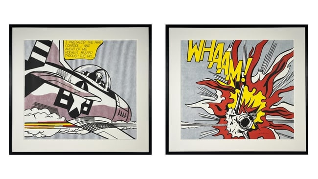 Roy Lichtenstein - Whaam! - Signed: Artist: Lichtenstein, Roy Title: Whaam! Technique: Lithograph on Fine art paper size: 62 x 74 cm. (24,4 x 29,15 inch) Framed: 81,5 x 93 cm. (0 x 0 inch.) More Information Offset lithograph in