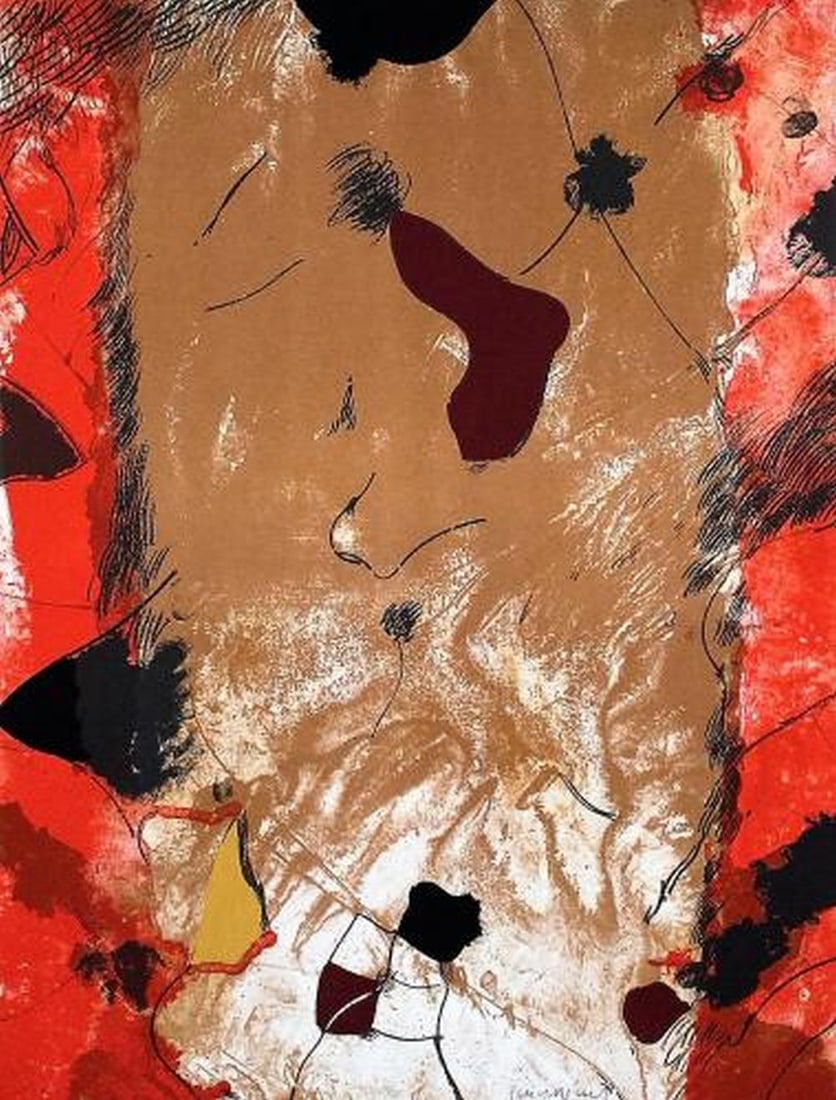 Guinovart, Josep - Lithograph.: Artist: Guinovart, Josep Title: Composition Technique: Lithograph on Arches paper size: 56 x 76 cm. (22,05 x 29,9 inch) Framed: Not framed More Information Edition: H.C. (Hors Commerce).. Handsigned