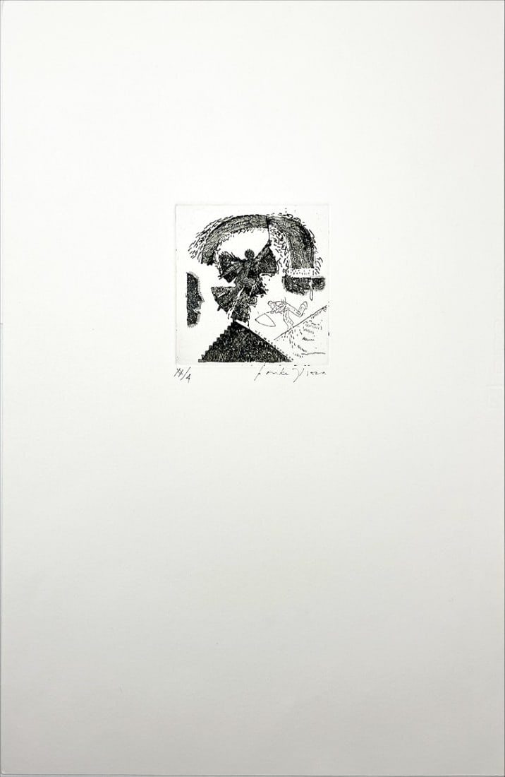 Bouke Ylstra - Etching - hand signed: Artist: Ylstra, Bouke Title: Untitled Technique: Etching on Handmade paper size: 29,5 x 20,5 cm. (11,6 x 8,05 inch) Framed: Not framed More Information Bouke YLSTRA (Den Ha