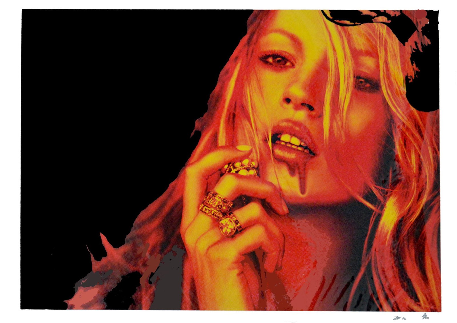 Death NYC - Silkscreen.: Artist: Death NYC Title: Kate Moss Drip Red Technique: Silkscreen on Fine art 300 gsm paper size: 45 x 32 cm. (17,7 x 12,6 inch) Framed: Not framed More Information Hand signature by the Artist.