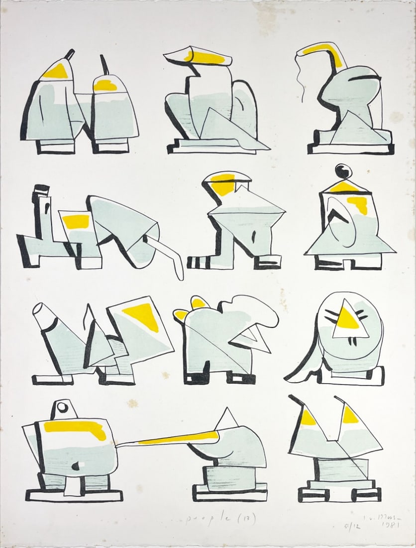 Irène von Moos - Lithograph - Hand signed: Artist: Moos, Irène von Title: People (13) Technique: Lithograph on BFK Rives paper size: 66 x 51 cm. (26 x 20,1 inch) Framed: Not framed More Information Irène von Moos is an artist who was born