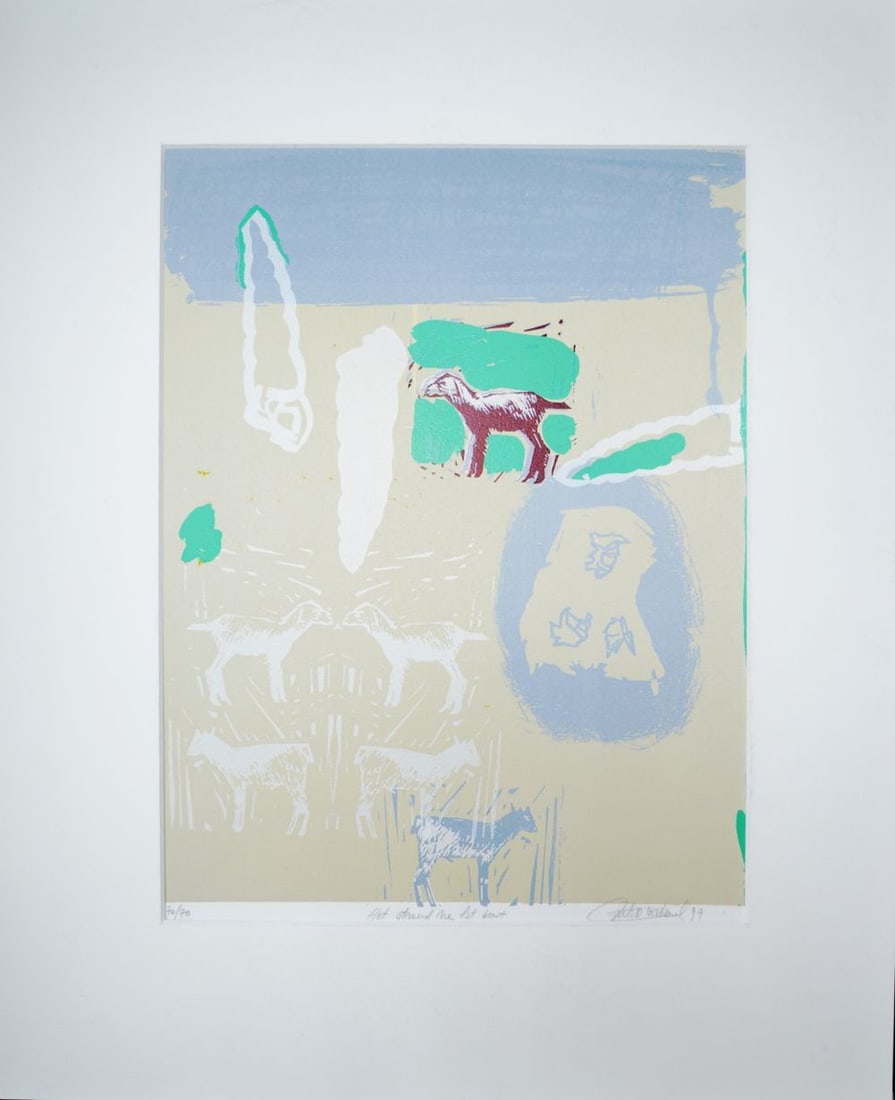 Lithograph - Dutch Artist - Hand-signed: Artist: Unknown / Unreadable Artist Title: The Beach and the Beast Technique: Lithograph on Handmade paper size: 55,5 x 45 cm. (21,85 x 17,7 inch) Framed: 0 x 0 cm. (0 x 0 inch.) More Information