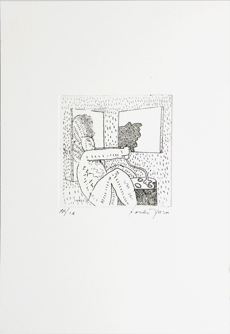 Bouke Ylstra - Etching - hand signed: Artist: Ylstra, Bouke Title: Untitled Technique: Etching on Handmade paper size: 29,5 x 20,5 cm. (11,6 x 8,05 inch) Framed: Not framed More Information Bouke YLSTRA (Den Haag 1933-2009