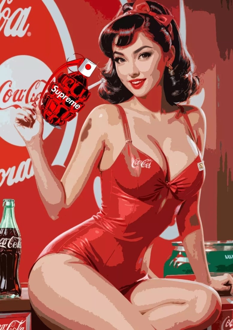 Death NYC - Dangerous Pin Up Girl - Hand signed: Artist: Death NYC Title: Dangerous Pin Up Girl Technique: Graffiti Pop Art Print on Fine art 300 gsm paper size: 45 x 32 cm. (17,7 x 12,6 inch) Framed: Not framed More Information Hand signature by