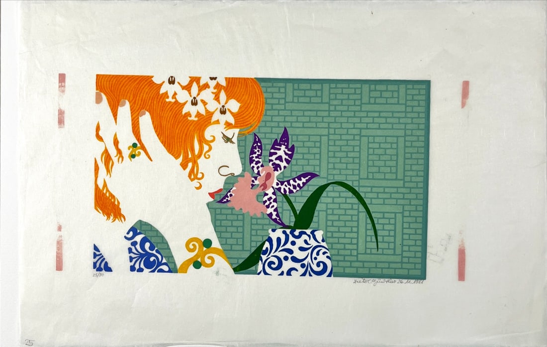 Dieter C. Günther - Silkscreen - Hand signed: Artist: Günther, Dieter C. Title: Untitled Technique: Silkscreen on Japanese rice paper size: 30,5 x 46 cm. (12 x 18,1 inch) Framed: Not framed More Information Dieter C. Günther (born 1937,