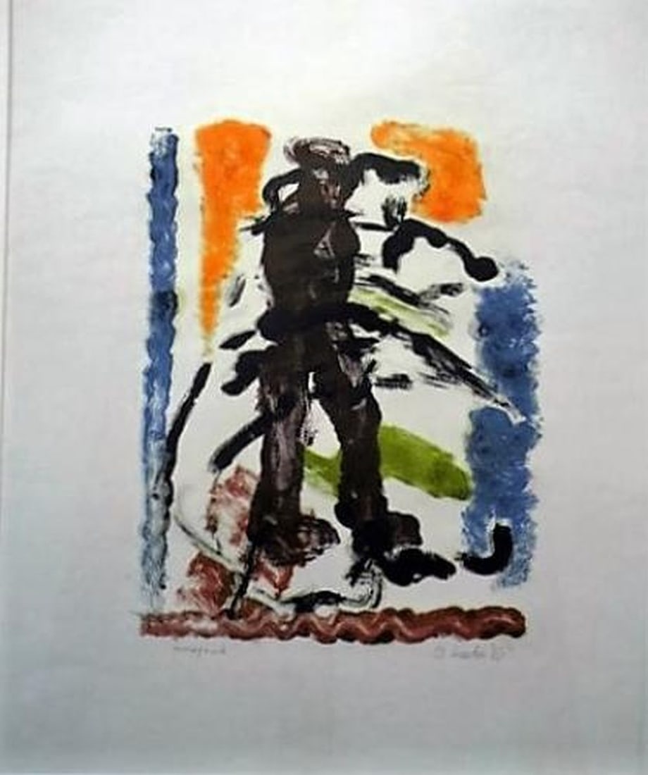 Kreiter, A. - Monoprint: Artist: Kreiter, A. Title: Compositie Technique: Monoprint on Arches paper size: 66 x 51 cm. (26 x 20,1 inch) Framed: 0 x 0 cm. (0 x 0 inch.) More Information Hand-Signed and numbered in pencil by