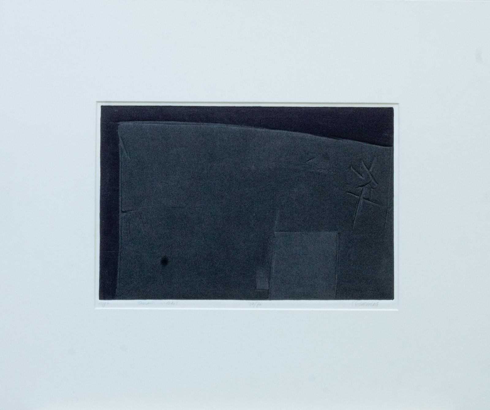 Tenzien No 12 - Etching/Embossing - Hand-signed: Artist: Unknown / Unreadable Artist Title: Tenzien No 12 Technique: Etching on Handmade paper size: 50 x 60 cm. (19,7 x 23,6 inch) Framed: 0 x 0 cm. (0 x 0 inch.) More Information Great etching