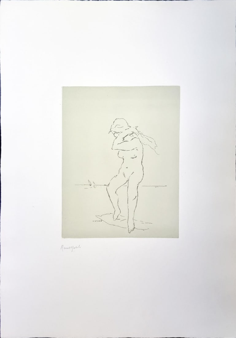 Renato Natali - Unreadable Artist - Lithograph - Handsigned: Artist: Natali, Renato Title: Untitled Technique: Lithograph on Handmade paper size: 70 x 50 cm. (27,55 x 19,7 inch) Framed: Not framed More Information Renato Natali (10 May 1883 – 7 March 1979)