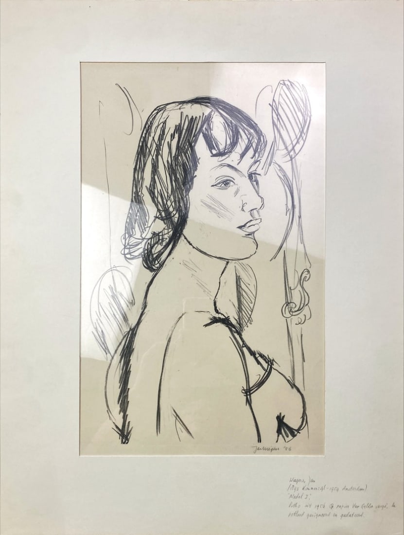 Jan Wiegers - Lithograph 1956 - Hand signed: Artist: Wiegers, Jan Title: Model I Technique: Lithograph on Handmade paper size: 58 x 40 cm. (22,85 x 15,75 inch) Framed: 61 x 46 cm. (0 x 0 inch.) More Information Hand signed - Comes with Passe