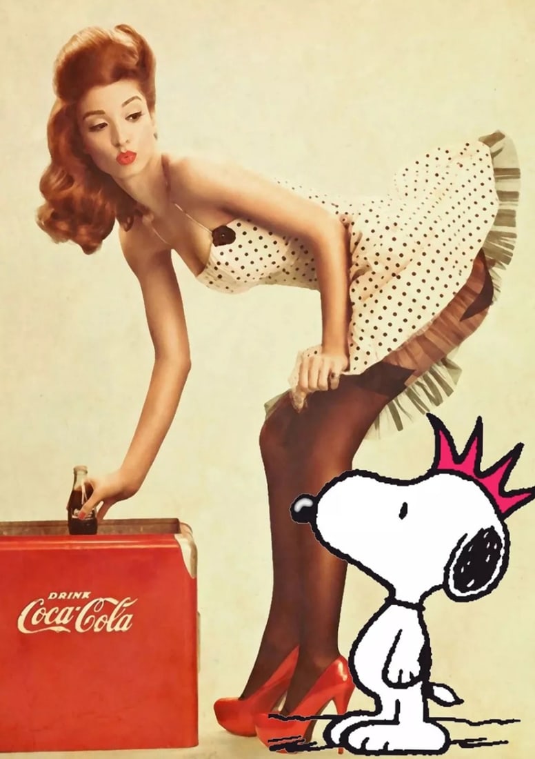 Death NYC - Coca Cola & Snoopy - Hand signed: Artist: Death NYC Title: Coca Cola & Snoopy Technique: Graffiti Pop Art Print on Fine art 300 gsm paper size: 45 x 32 cm. (17,7 x 12,6 inch) Framed: Not framed More Information Hand signature by the