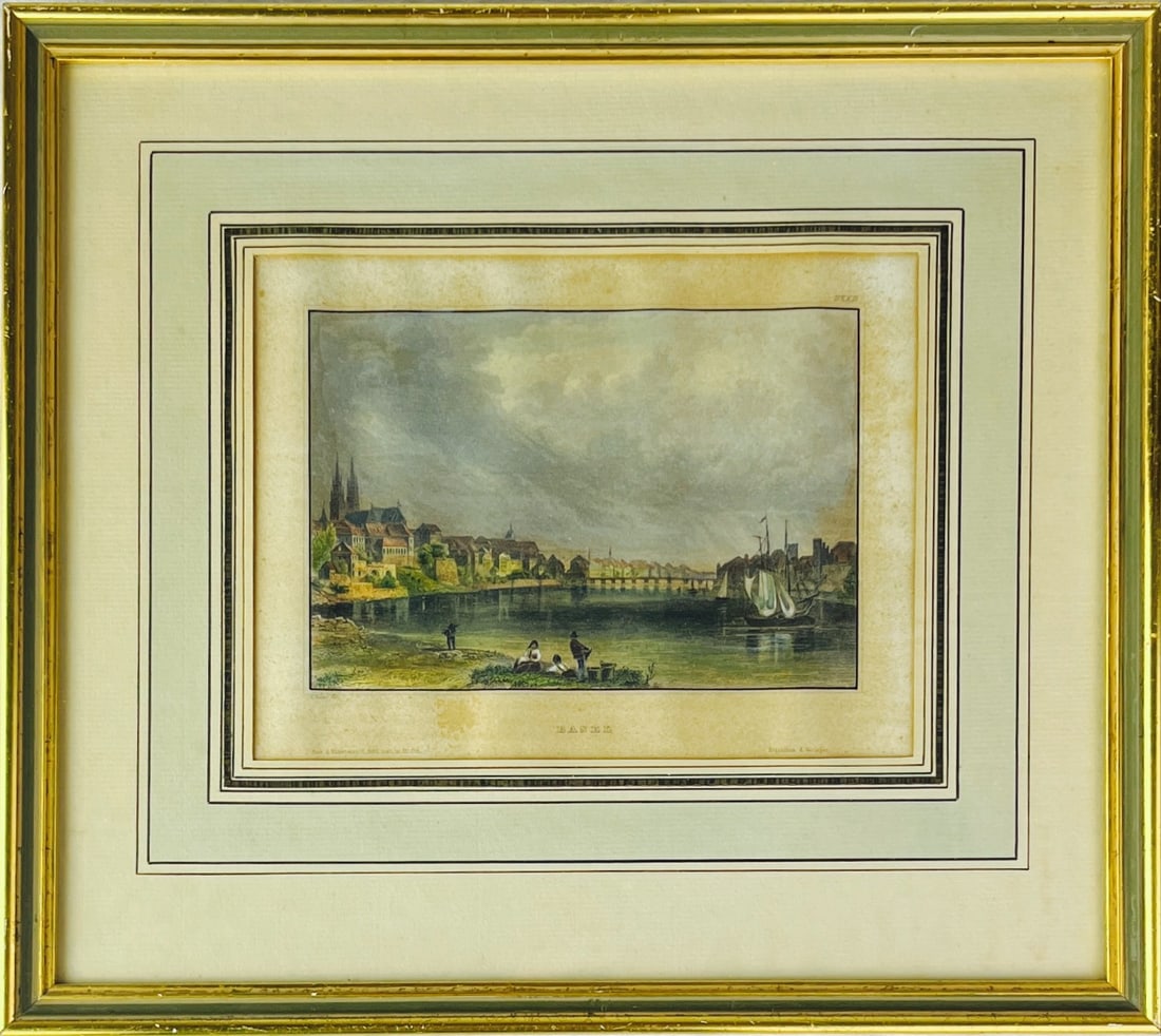 Basel - Color Gravure: Artist: Unknown / Unreadable Artist Title: Basel Technique: Gravure on Paper size: 18 x 22 cm. (7,1 x 8,65 inch) Framed: 27 x 30,5 cm. (0 x 0 inch.) More Information