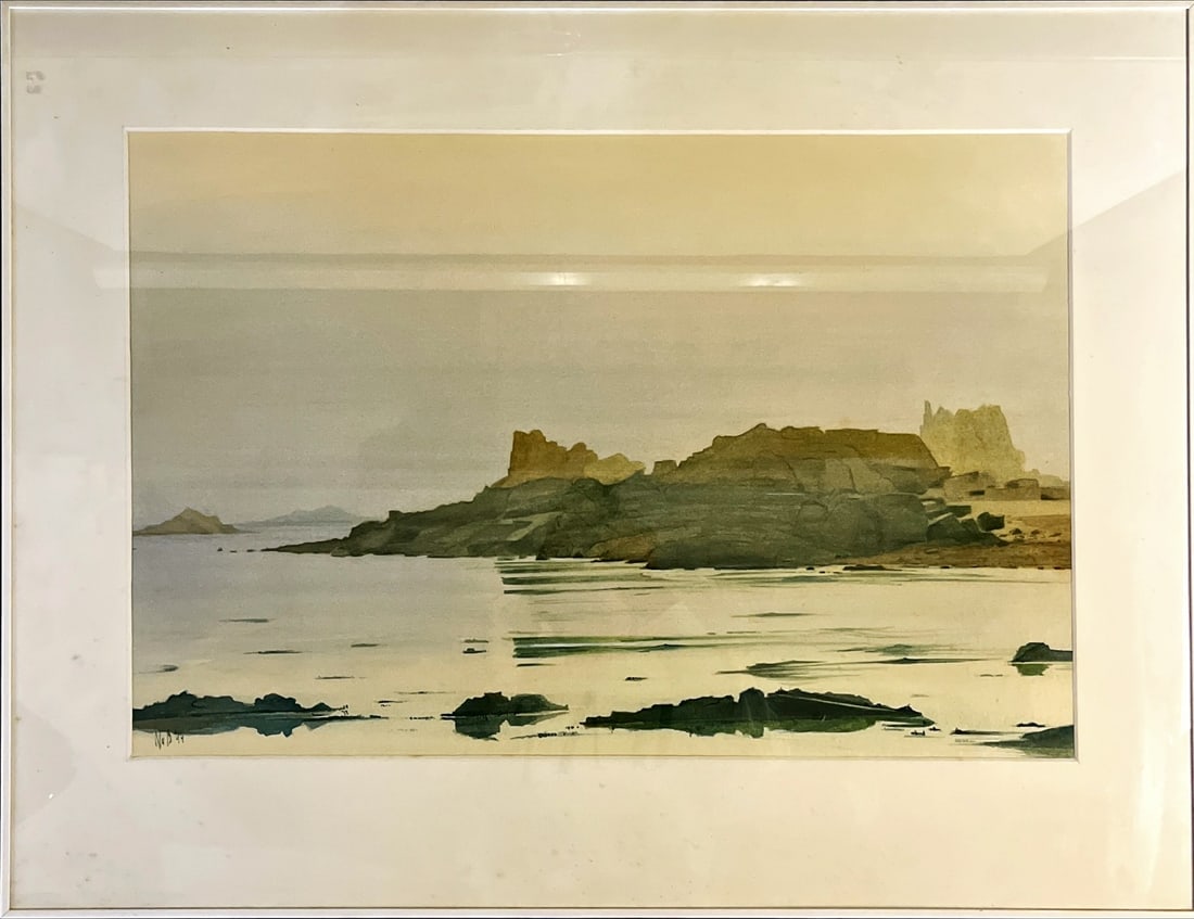 Nico van Bekkem - Watercolor - Hand signed: Artist: Bekkem, Nico van Title: Bretagne II Technique: Watercolor on Handmade paper size: 55 x 80 cm. (21,65 x 31,5 inch) Framed: 70,5 x 90,5 cm. (0 x 0 inch.) More Information Nicolaas Hubertus van