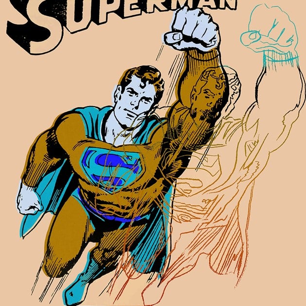 Andy Warhol - Superman - Screenprint with Diamond Dust: Artist: Warhol, Andy Title: Superman Technique: Screenprint on Lenox museum board size: 96,5 x 96,5 cm. (38 x 38 inch) Framed: Not framed More Information Andy Warhol - Sup