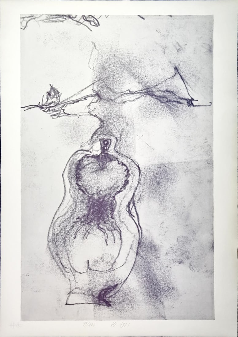 Franz Eggenschwiler - Lithograph: Artist: Eggenschwiler, Franz Title: Untitled Technique: Lithograph on Handmade paper size: 76 x 54 cm. (29,9 x 21,25 inch) Framed: Not framed More Information Numbered and