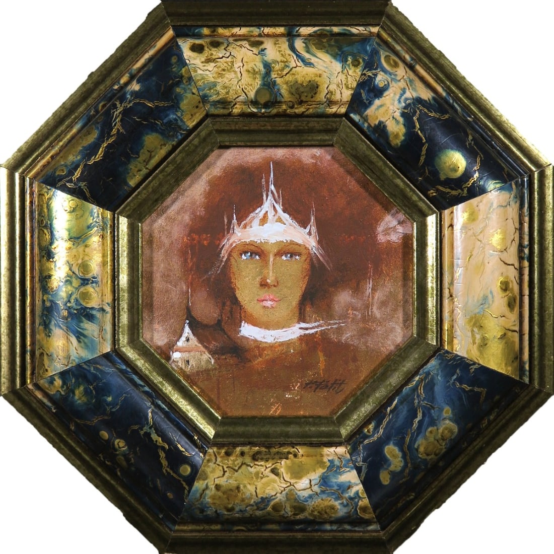 Pierre Petit - Oilpainting - Handsigned: Artist: Petit, Pierre Title: La fille d'octobre Technique: Oil painting on Canvas size: 11,5 x 11,5 cm. (4,55 x 4,55 inch) Framed: 25,5 x 25,5 cm. (0 x 0 inch.) More Information Handsigned and titled