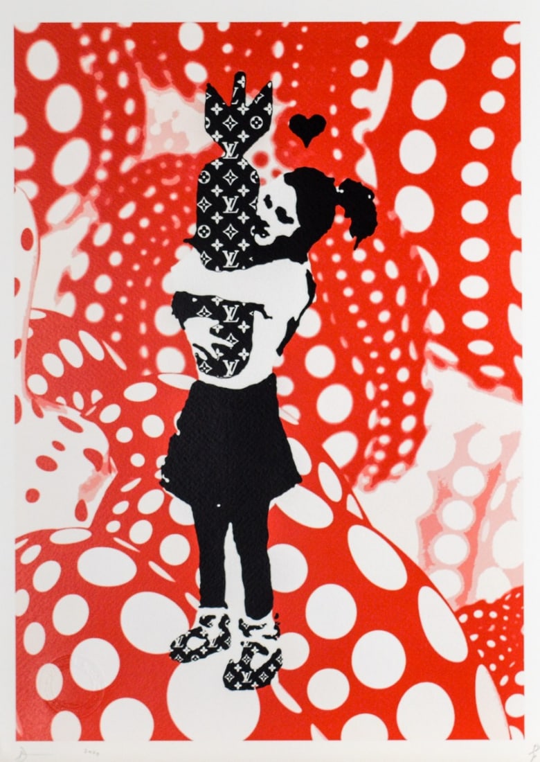 Death NYC - Hugging Girl: Artist: Death NYC Title: Hugging Girl Technique: Silkscreen on Fine art 300 gsm paper size: 45 x 32 cm. (17,7 x 12,6 inch) Framed: Not framed More Information Hand signatur