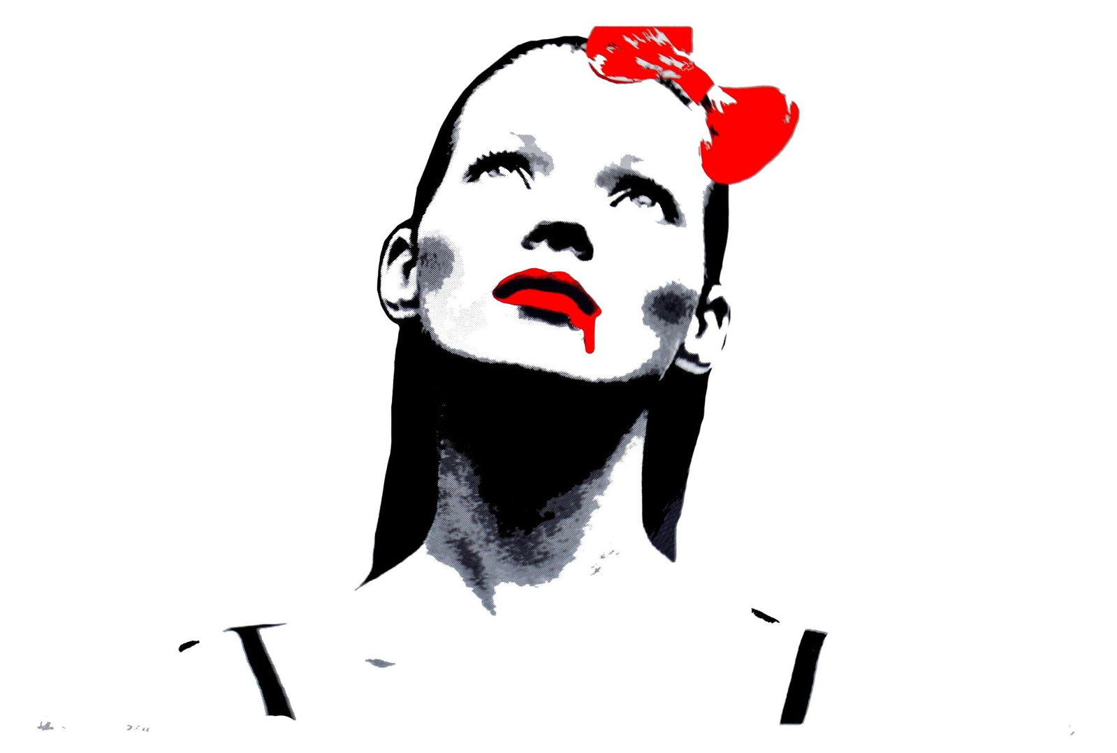 Death NYC - Silkscreen.: Artist: Death NYC Title: Kate Drip Look Up Technique: Silkscreen on Fine art 300 gsm paper size: 45 x 32 cm. (17,7 x 12,6 inch) Framed: Not framed More Information Hand sig