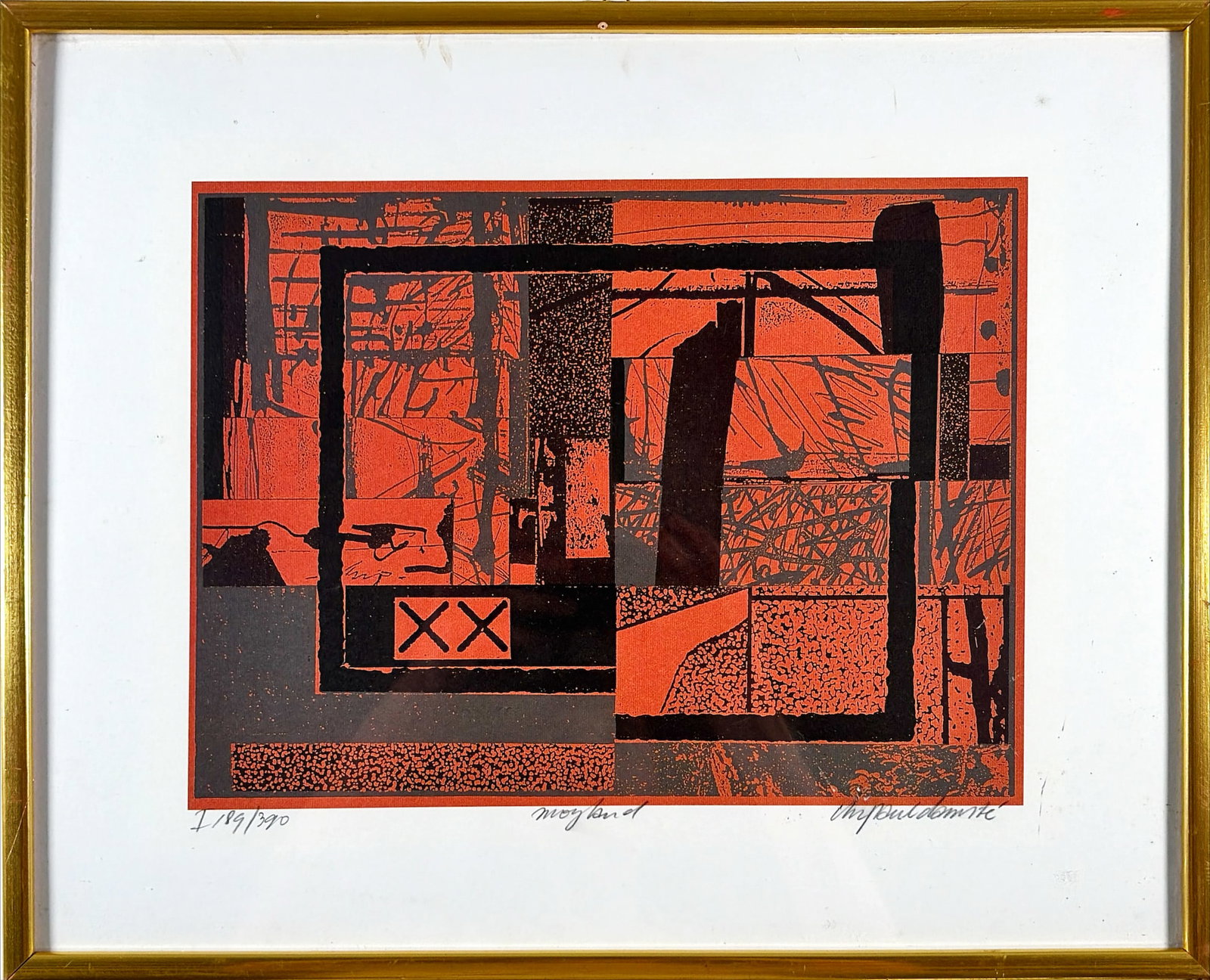 Christiaan Paul Damsté - Linocut - Hand signed: Artist: Damsté, Christiaan Paul Title: Moyland Technique: Linocut on Handmade paper size: 40 x 50 cm. (15,75 x 19,7 inch) Framed: 42 x 52 cm. (0 x 0 inch.) More Information