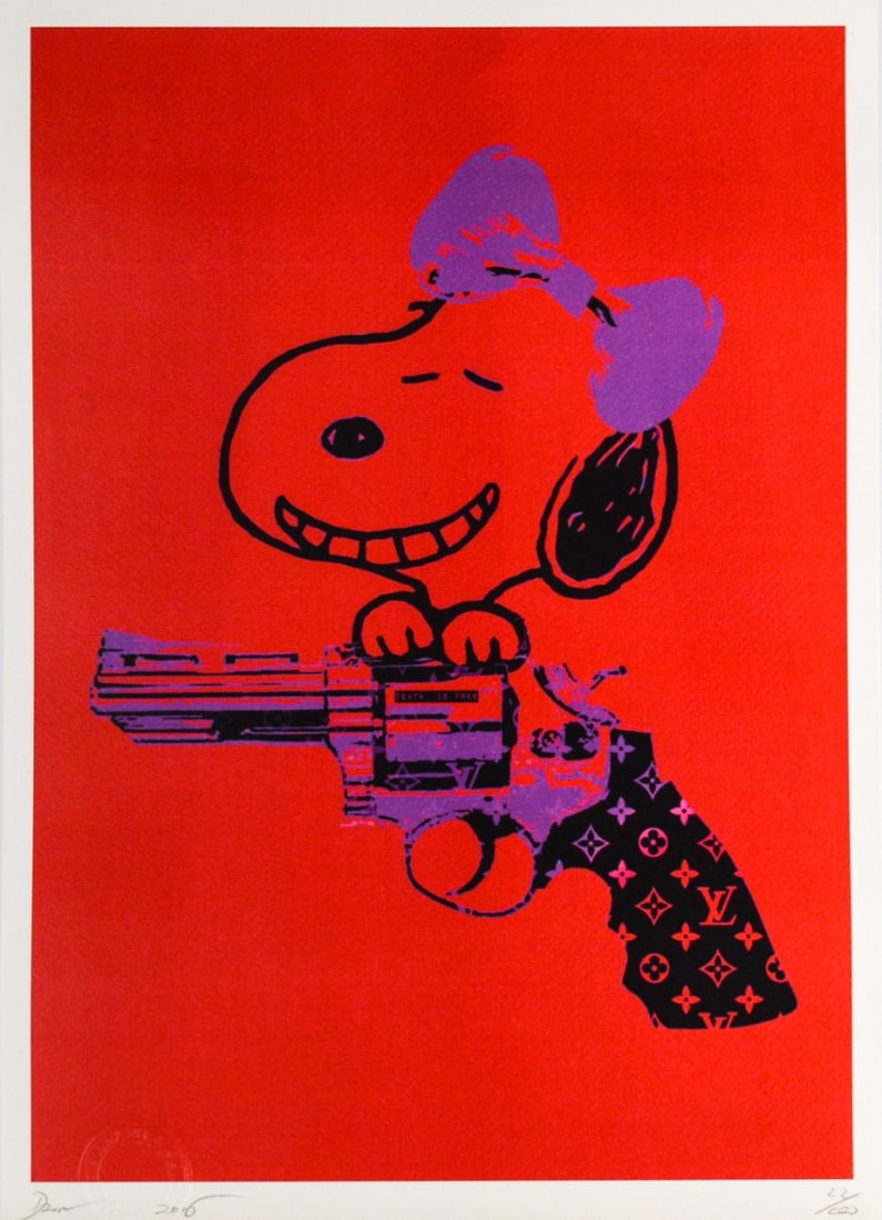 Death NYC - Silkscreen.: Artist: Death NYC Title: Snoop Smile Gun RP Technique: Silkscreen on Fine art 300 gsm paper size: 45 x 32 cm. (17,7 x 12,6 inch) Framed: Not framed More Information Hand si