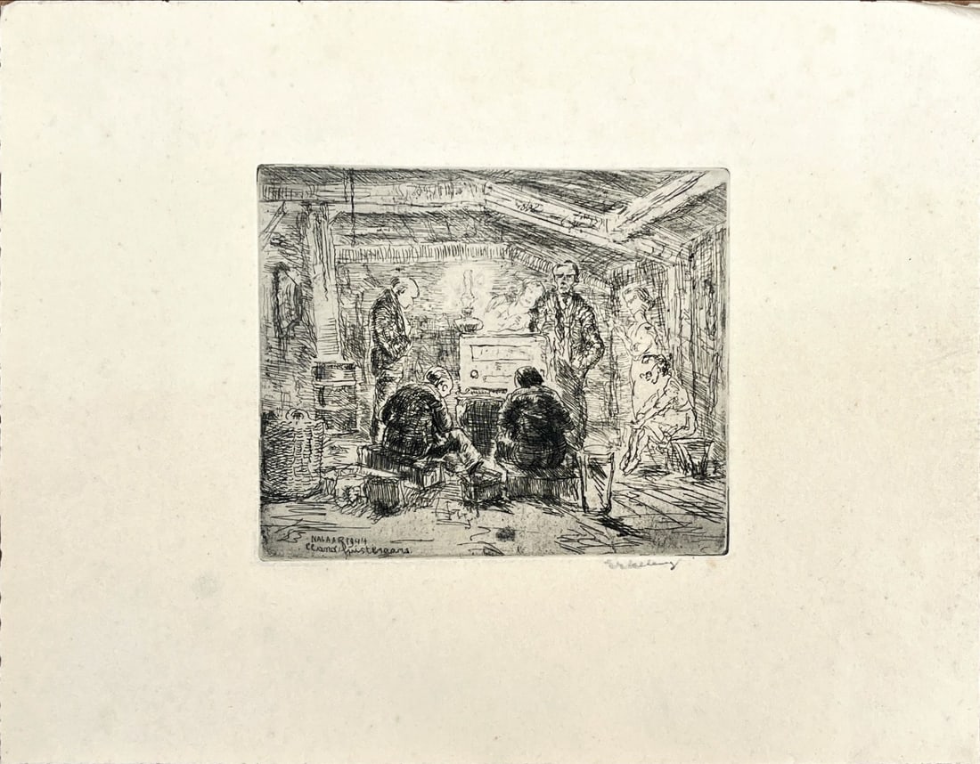 Anton Erkelens - Etching - Hand signed: Artist: Erkelens, Anton Title: Cland. luisteraars Technique: Etching on Handmade paper size: 25,5 x 32,5 cm. (10,05 x 12,8 inch) Framed: Not framed More Information Anton E