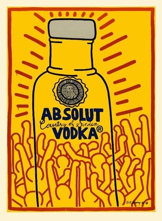 Keith Haring - Serigraph: Artist: Haring, Keith Title: Absolut Vodka Technique: Serigraphic on Paper size: 115 x 83 cm. (45,3 x 32,7 inch) Framed: Not framed More Information sku: LAR0KH1