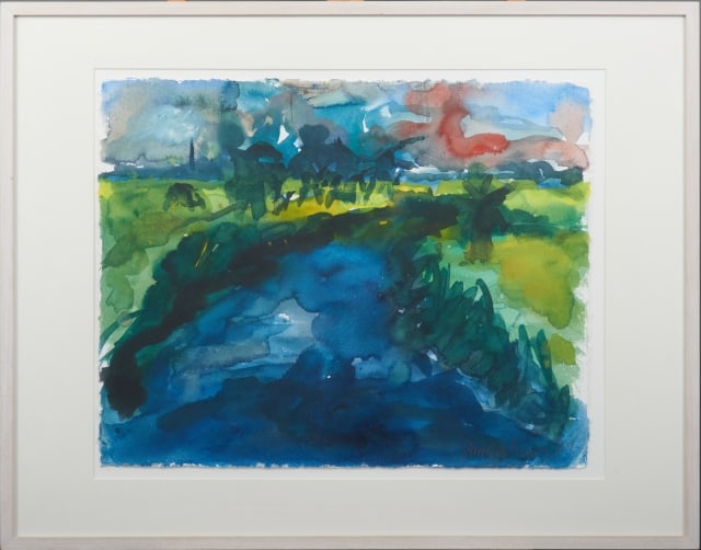 Sierhuis, Jan - Watercolor - Hand signed: Artist: Sierhuis, Jan Title: Het Twiske Technique: Watercolor on Handmade paper size: 51 x 65 cm. (20,1 x 25,6 inch) Framed: Not framed More Information Handsigned and date