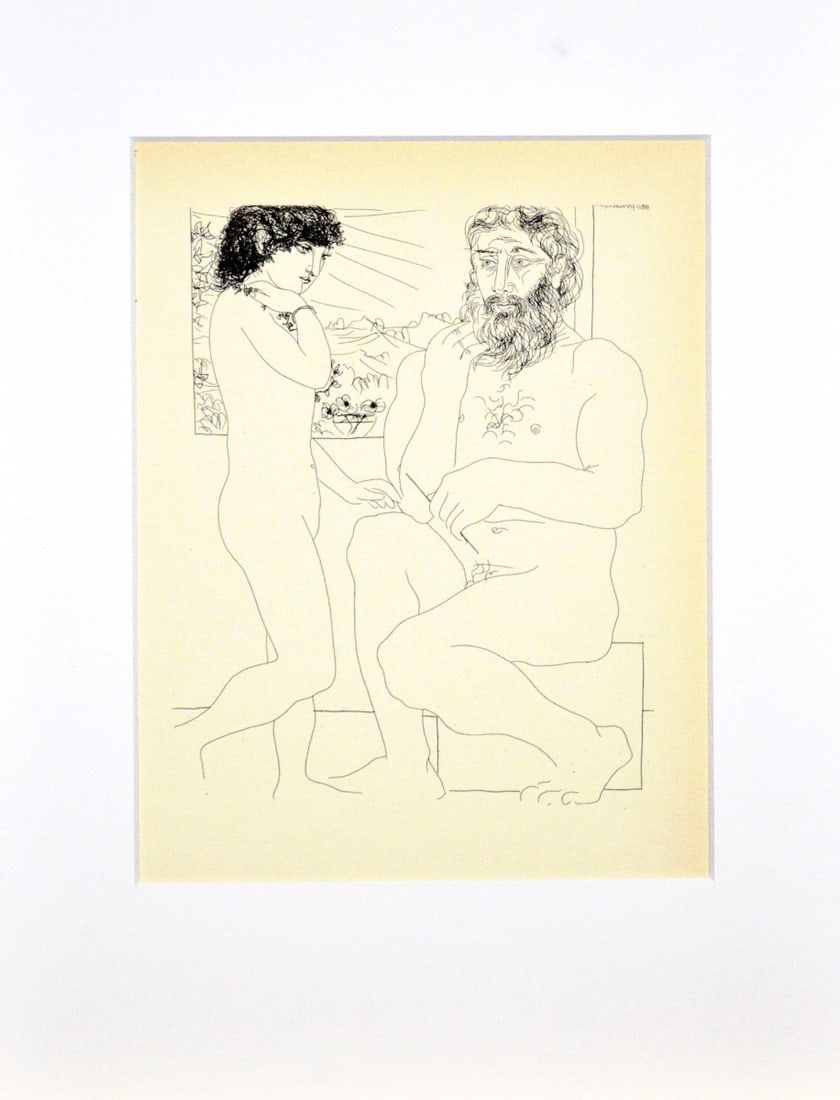 Pablo Picasso, after - Etching: Artist: Picasso, Pablo, after Title: Sculptor and Model by a Window Technique: Etching on Handmade paper size: 35 x 25 cm. (13,8 x 9,85 inch) Framed: 40 x 30 cm. (0 x 0 inch.)