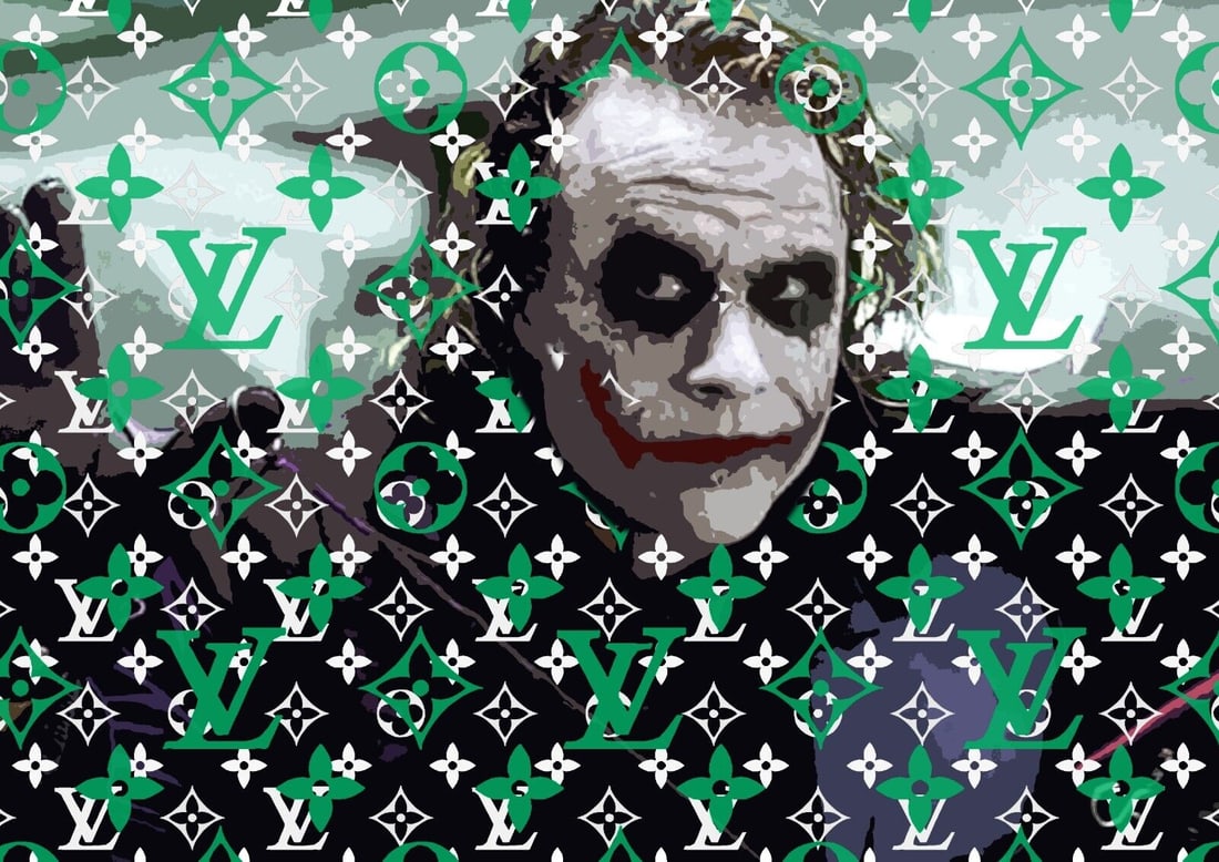 Death NYC - Louis Vuitton - The Joker - Hand signed: Artist: Death NYC Title: Louis Vuitton - The Joker Technique: Graffiti Pop Art Print on Fine art 300 gsm paper size: 32 x 45 cm. (12,6 x 17,7 inch) Framed: Not framed More Information Hand signature