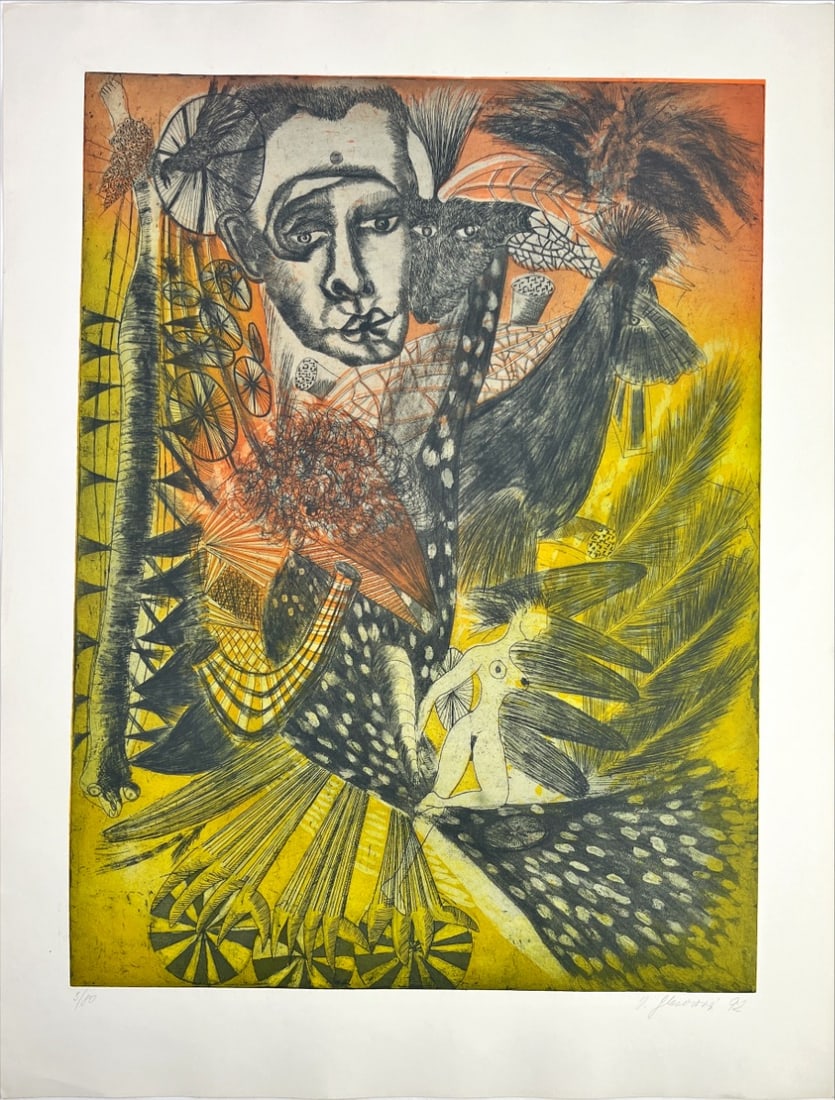 Ingrid Glaserová - Color Etching - Hand signed: Artist: Glaserová, Ingrid Title: Untitled Technique: Etching on Handmade paper size: 80 x 60 cm. (31,5 x 23,6 inch) Framed: Not framed More Information Ingrid Glaserová (19